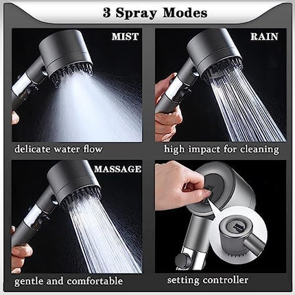 Multifunctional High Pressure Shower Head Filter Handheld Shower Head 3 Water Spray Settings