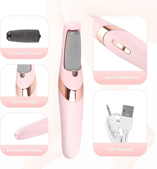 Electric Foot File, Electric Callus Remover, Rechargeable Exfoliating Foot